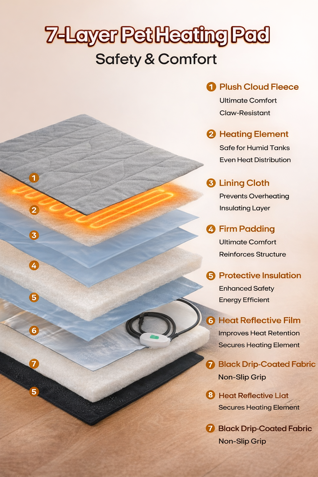 SnuggyPaws Heated Pet Pad – Cozy Warmth for Dogs & Cats, Relieves Joint Stiffness, Improves Sleep