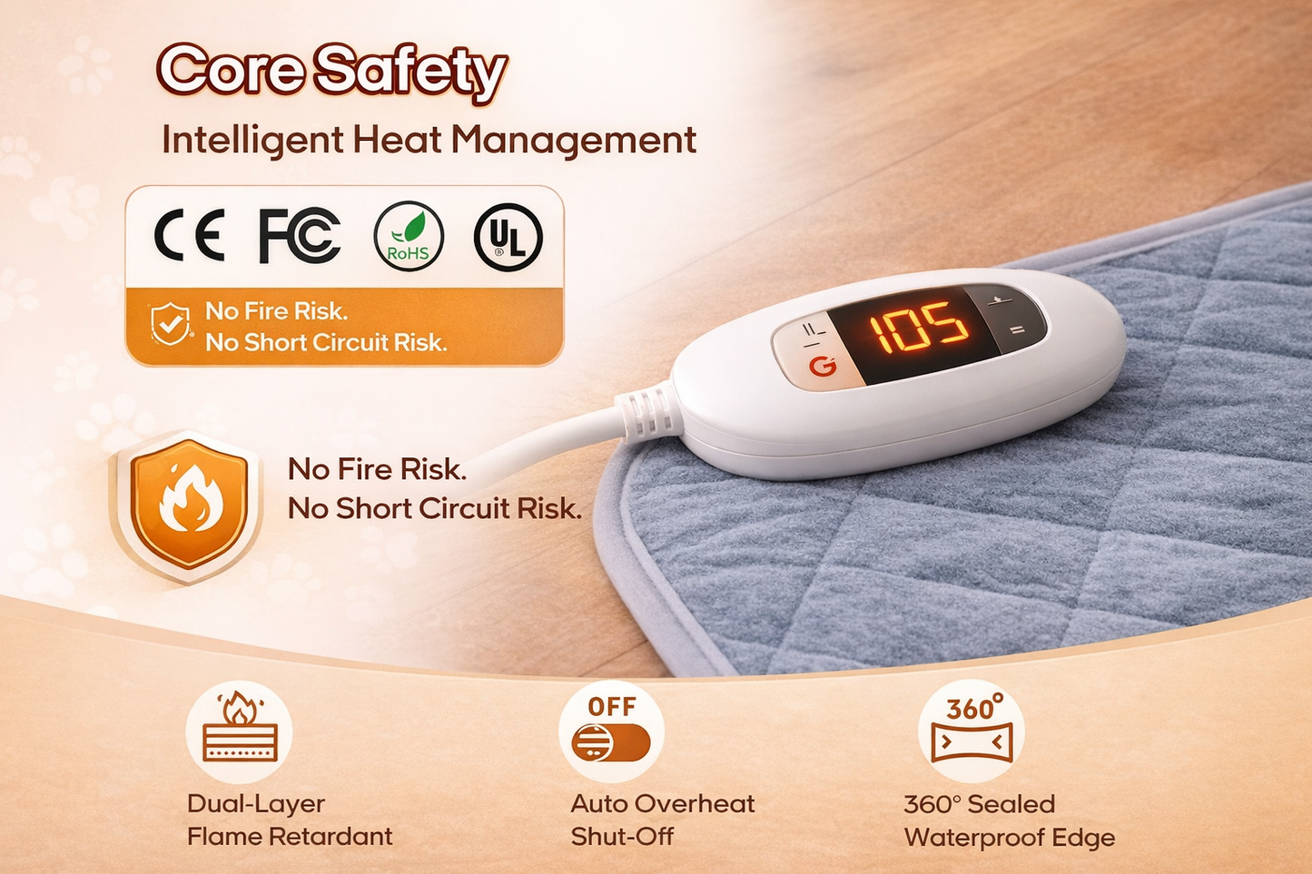 SnuggyPaws Heated Pet Pad – Cozy Warmth for Dogs & Cats, Relieves Joint Stiffness, Improves Sleep