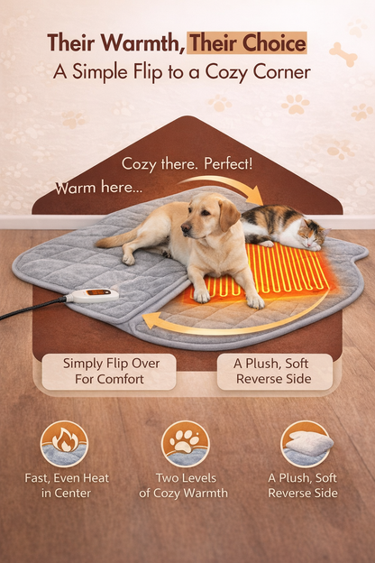 SnuggyPaws Heated Pet Pad – Cozy Warmth for Dogs & Cats, Relieves Joint Stiffness, Improves Sleep